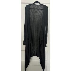Forever 21 Black Open Front Longline Cardigan – Size M